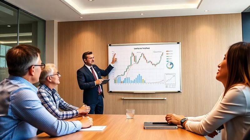 Courtier expliquant les taux sur tableau blanc – Réforme IOBSP 2026 : ce qui change pour les courtiers en crédit