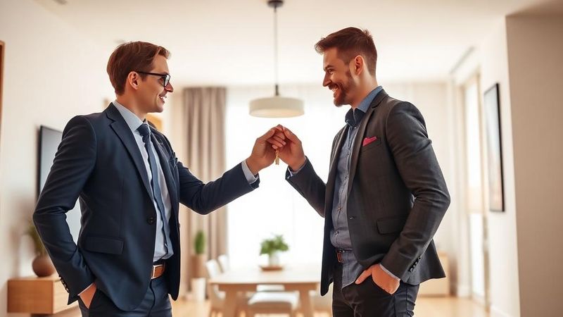 Agent immobilier remettant les clés d'un bien – Formation ALUR : programme des 14h annuelles obligatoires (2026)